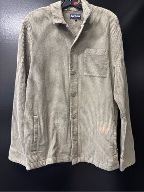 Barbour Light Beige Waffle-Knit Shirt Jacket